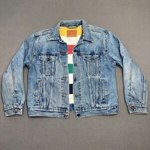 LEVI'S x HBC HUDSON'S BAY COMPANY Ex-Boyfriend Denim Trucker Jacket Women Sz M
